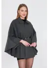 Kemerli kaşe panço antrasit pt