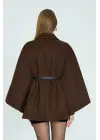 Kemerli kaşe panço kahve pt