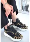 Omarı Leopar Desenli Nubuk Spor Ayakkabı