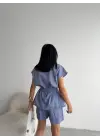 Omarı Duble Paça Şort Takımı - Lacivert