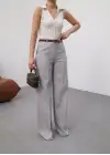Keten Kemerli̇ Ve Dökümlü Palazzo Pantolon (Kemer Dahi̇l)