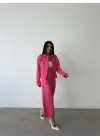 Omarı Şıklığıyla Fark Yaratan Keten Takım - Fuşya
