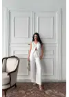 Omarı Şık Keten Takım - Beyaz