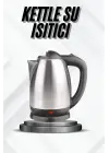 Kettle Su Isıtıcı C F Priz Uyumlu 220 - 240 V Paslanmaz Çelik Kablolu