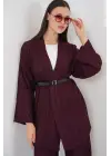 Kimono Pantolon İkili Takım 30078 - Bordo