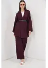 Kimono Pantolon İkili Takım 30078 - Bordo