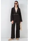 Kimono Pantolon İkili Takım 30078 - Kahverengi