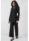 Kimono Pantolon Kumaş Takım 30054 - Siyah