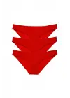 Süper Eko Likralı Kadın Slip Külot Kırmızı Seti
