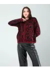 Çarpıcı Leopar Desen Triko Hırka