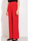 Kırmızı Yüksek Bel Palazzo Pantolon 6646