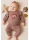 Kirpi Nakışlı % 100 Pamuk 2li Kız Bebek Takım