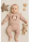 Kirpi Nakışlı % 100 Pamuk 2li Kız Bebek Takım