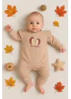 Kirpi Nakışlı % 100 Pamuk Kız Bebek Tulum