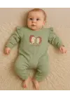 Kirpi Nakışlı % 100 Pamuk Kız Bebek Tulum