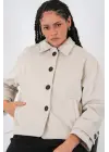 Kısa Kaşe Ceket 0724 - Ekru