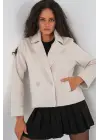 Kısa Kaşe Ceket 0725 - Ekru