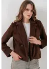 Kısa Kaşe Ceket 0725 - Kahverengi