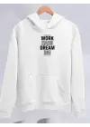 Omarı Yumuşak Dokulu Kapşonlu Beyaz Sweatshirt