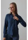 Omarı Klasik İndigo Basic Gömlek