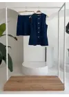 Omarı Kolsuz Denim Takım Etekli Tarzı