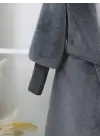 Füme Kolu Ribanalı Şal Yaka Astarlı Kaşe Kaban Kadın Giyim