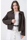 Modern Bomber Ceket Kahverengi