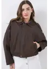 Modern Bomber Ceket Kahverengi