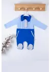 Kravat Aksesuarlı Ayaklı % 100 Pamuklu Erkek Bebek Tulumu