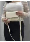 Omarı Doğal Deri Krem Renkli Çanta