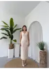 Kren Gül Detaylı Elbise