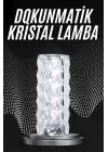 Kristal Lamba Masa Lambası Şarjlı Masa Lambası Dokunmatik Sensör Usb Şarjlı