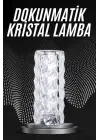 Kristal Lamba Masa Lambası Şarjlı Masa Lambası Dokunmatik Sensör Usb Şarjlı
