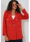 Kruvaze Yaka Blazer Ceket 0722 - Kiremit