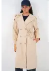 Kruvaze Yaka Trençkot 5978 - Bej