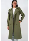 Kruvaze Yaka Trençkot 5978 - Haki
