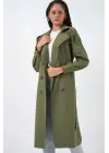 Kruvaze Yaka Trençkot 5978 - Haki