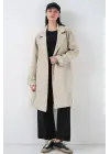 Kruvaze Yaka Trençkot 5987 - Bej