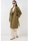 Kruvaze Yaka Trençkot 5987 - Haki