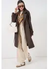 Kruvaze Yaka Trençkot 5987 - Kahverengi