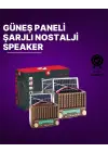 Ktf-1428 Güneş Paneli Şarjlı Nostaljik Bluetooth Hoparlör – Fm/am/sw Radyo, Usb/sd Desteği, Taşınabilir Tasarım