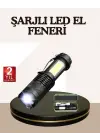 Küçük Boy Şarjlı Led El Feneri Taşınabilir Klipsli