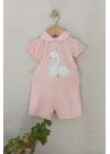 Kuğu Desenli Kız Tulum 3-6-9 Ay