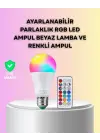 Kumanda Destekli Çok Renkli Akıllı Led Ampul