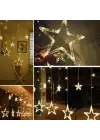 Kumandalı Yıldız Figürlü 12 Sarkıtlı 120 LED Uzaktan Kumandalı Dekor Işık – Masaüstü ve Ortam Aydınlatması