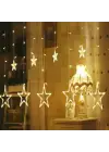 Kumandalı Yıldız Figürlü 12 Sarkıtlı 120 LED Uzaktan Kumandalı Dekor Işık – Masaüstü ve Ortam Aydınlatması