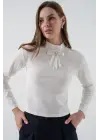 Kurdale Detay Uzun Kollu Bluz 977 - Beyaz