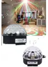 Küre Disko Topu Müzik Çalar Renkli Lazer Işıklı Bluetooth Disko Parti Işığı Kumandalı
