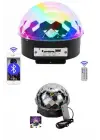 Küre Disko Topu Müzik Çalar Renkli Lazer Işıklı Bluetooth Disko Parti Işığı Kumandalı
