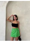 Kuş gözü şort etek yeşil s25819